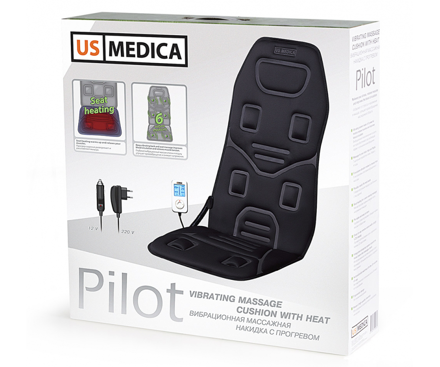 Массажная накидка на автомобильное кресло с подогревом US MEDICA Pilot .